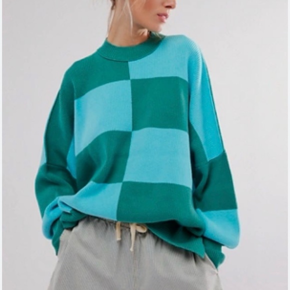 Free People Checkered Sweater - Picture 1 of 4